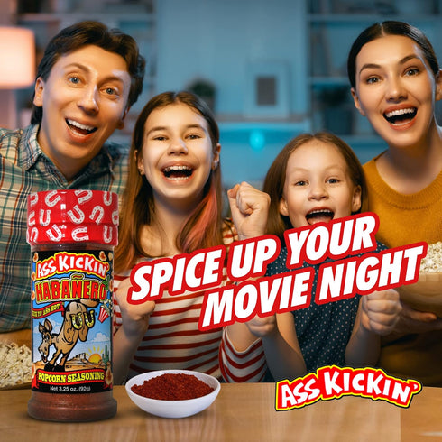 ASS KICKIN' Habanero Popcorn Seasoning - Great for Gourmet Popcorn or Chicken Wings and Meat - Perfect Stocking Stuffers or Christmas Gifts - Try ...