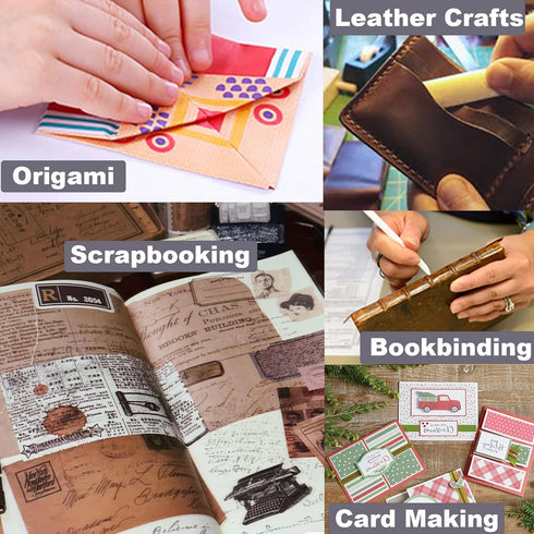 VENCINK Genuine Bone Folder Paper Creaser Crafts Scoring Folding Creasing Paper Crafting Tool Set for DIY Handmade Leather Burnishing Bookbinding ...