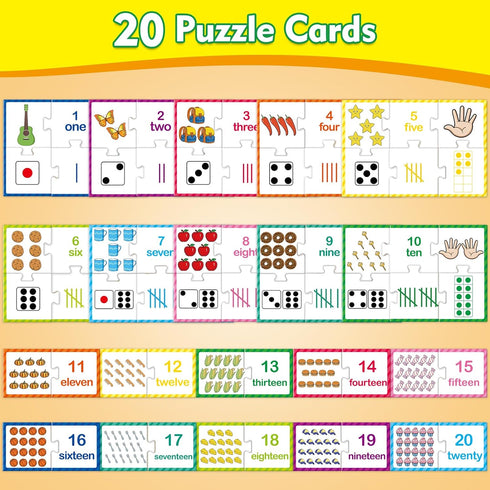 Number Puzzle Cards,Counting Toys,Math Manipulatives,Math Games for Kids,Toddler Puzzles,Matching Games,Preschool Learning Activities,Kindergarten...