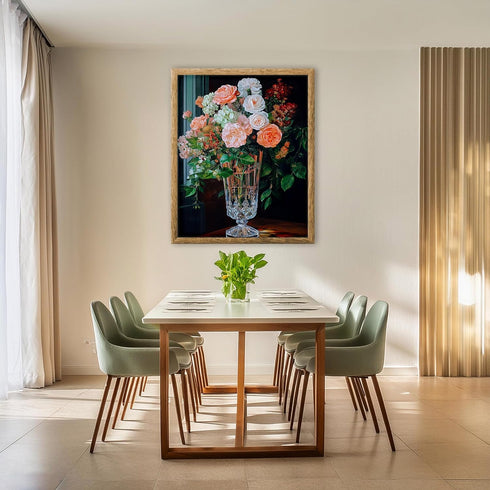 Posterizer 1 pcs-lush arrangement of roses and wild flowers 2-Floral & Botanical Art Gift for Art Lovers Decor for Home & Office- unframed wall ar...