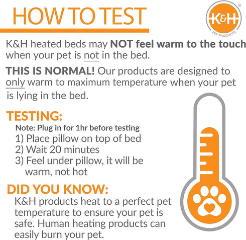 K&H Pet Products Pet Bed Warmer, Turn Any Cat or Dog Bed Into a Heated Cat or Dog Bed, Waterproof Heated Pad to Insert Inside Indoor Cat and Dog B...