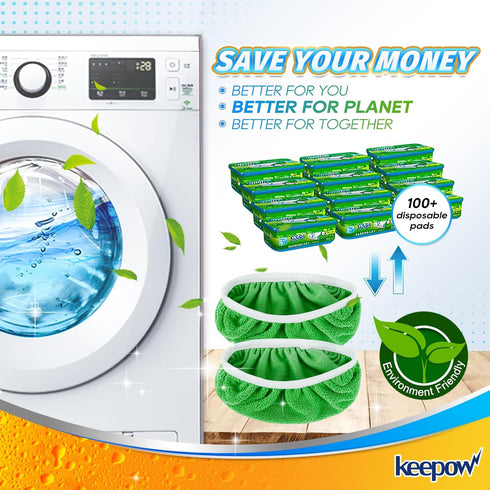 KEEPOW Reusable Wet Pads Refills Compatible with Swiffer Sweeper Mop, Dry Sweeping Cloths, Microfiber Wet Mopping Cloths for Hardwood Floor Cleani...