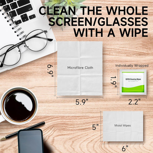 EOTW Computer Screen Wipes Individually Wrapped Pre-moistened Electronic Monitor Cleaner Cleaning for iPhone iPad Tablet PC Keyboard Laptop, Pack ...