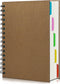 EUSOAR Notebook 5 Subject with Tabs, 1pcs A5 5.5"x8.3" Spiral College Ruled Writing Pad, 100GSM 120Sheets/ 240Pages of Lined Paper, Thick Hardcove...