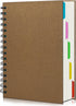 EUSOAR Notebook 5 Subject with Tabs, 1pcs A5 5.5"x8.3" Spiral College Ruled Writing Pad, 100GSM 120Sheets/ 240Pages of Lined Paper, Thick Hardcove...