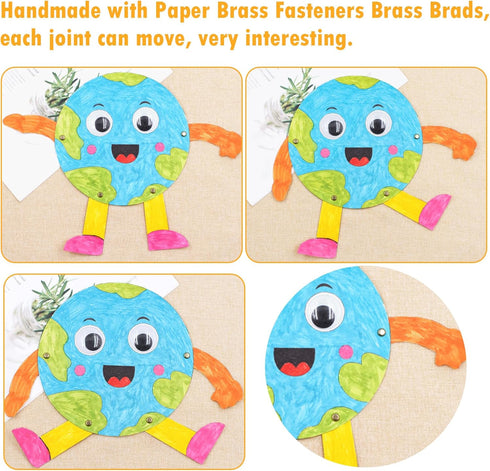 EuTengHao 700Pcs Brass Fasteners Scrapbooking Brads Round Head Brass Plated Fasteners for Craft Art Crafting School Decorative Scrapbooking DIY Su...