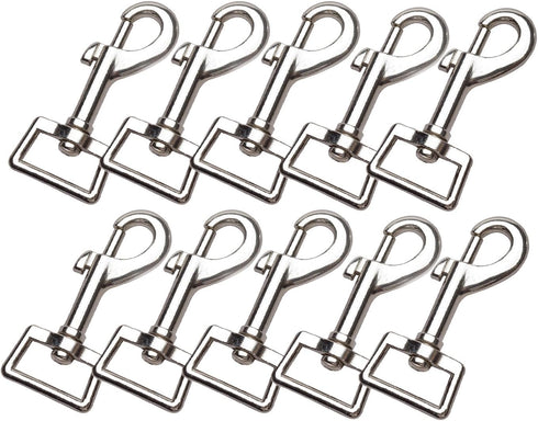 LOUHUA 10 Pieces 3 x 1 Inch Heavy Duty Nickel Plated Swivel Snap Hooks Pet Buckle...