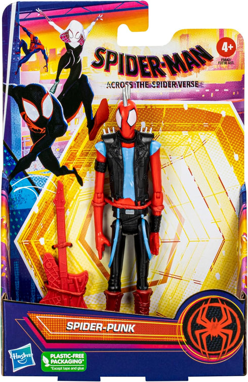 Spider-Man Marvel : Across The Spider-Verse Spider-Punk Toy, 6-Inch-Scale Action Figure with Guitar Accessory, for Kids Ages 4 and Up...