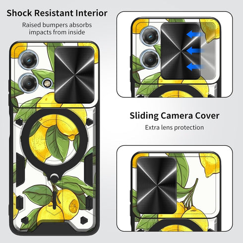 for Motorola Moto G Stylus 5G 2023 Case with Slide Camera Lens Cover & 360 Degree Rotate Ring Kickstand Hybrid Dual Layer Heavy Duty Protective Ph...