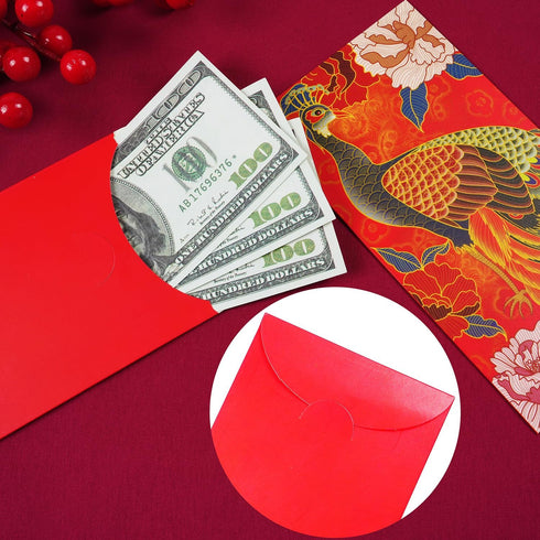 Red Envelopes Chinese New Year, 30 Pack 6 Styles Lucky Red Money Envelopes for Cash - 6.6 x 3.5inches, Peacock Dragon Goldfish Design Hong Bao Chi...