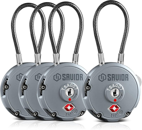 Savior Equipment Quality TSA-Approved 3-Digit Combination Cable Travel Luggage Locks for Rifle Bag Firearm Gun Case Accessories Ammo Boxes Outdoor...