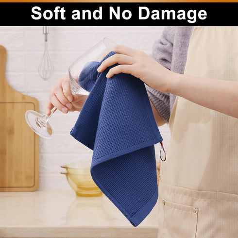 Homaxy 100% Cotton Dish Cloths - Waffle Weave Soft and Absorbent Dish Towels - 6 Pack Quick Dry Dish Rags - 12 x 12 Inches Dishcloths for Kitchen ...