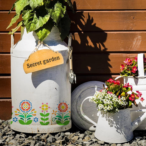 FINGERINSPIRE Flower Border Stencil 11.7x8.3 inch Reusable Floral Pattern Wall Stencil DIY Spring Floral Painting Template Abstract Folk Flowers S...