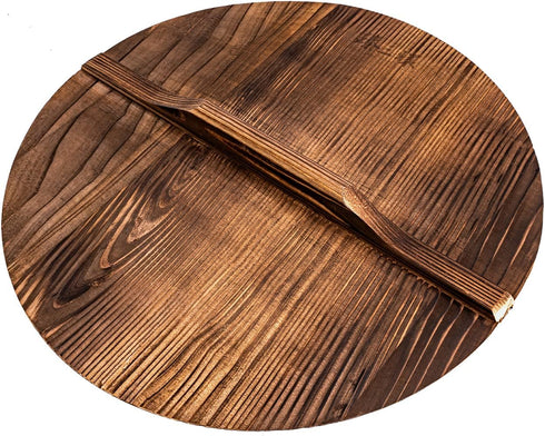 ZhenSanHuan Natural Wooden Wok lid/Cover Kitchen Tool, Pot Cover Lightweight Handcrafted Wooden Kitchen Accessory (36cm/14inch)...