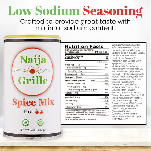 Naija Grille Seasoning - Hot - All Purpose Spice Mix for Chicken, Beef, Fish, Vegetables, and More - Elevate Flavor with Seasoning for Cooking, Gr...