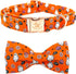 Elegant little tail Halloween Dog Collar, Fall Dog Collar Orange Pumpkin Holiday Pet Dog Collar Dog Bow Collar Pet Durable Adjustable Girl Boy Dog...