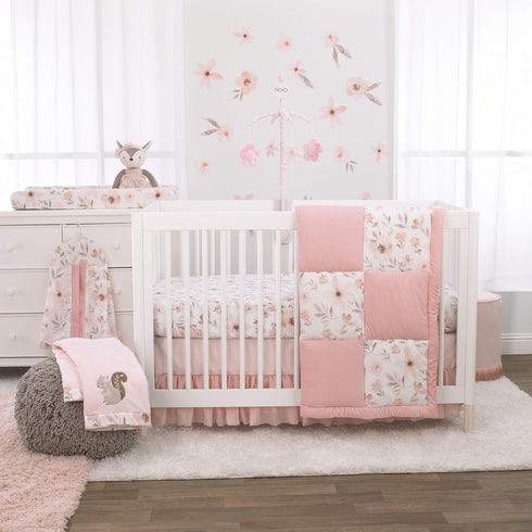 Countryside Floral - Pink, Grey and White Super Soft Changing Pad Cover...