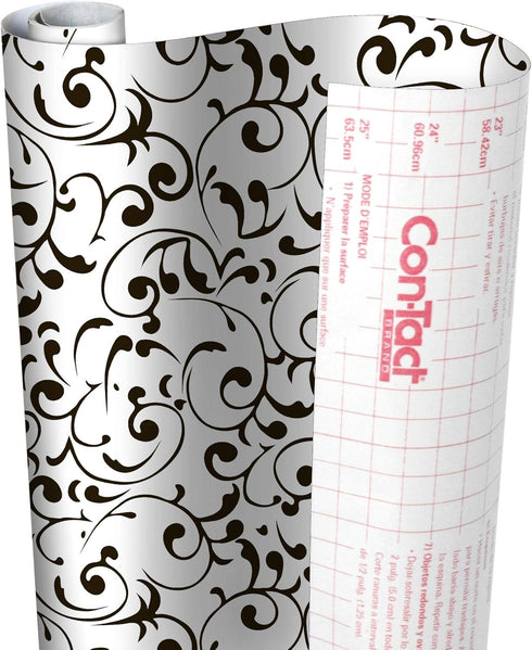 Con-Tact Brand Creative Covering, Self-Adhesive Shelf Liner, Multi-Purpose Vinyl Drawer Liner, Easy to Use and Apply, 18'' x 9', Virtu Black...