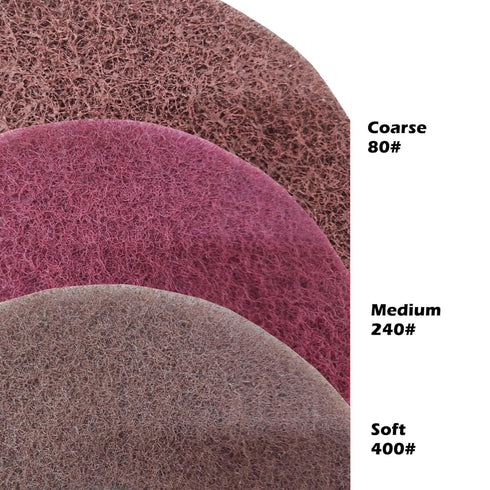 3PC 6 Inch x 2 Section Non Woven Polishing Wheel Kit for Bench Grinder with 10MM Arbor Hole Each 1PC Hard/Medium/Soft...
