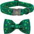Elegant little tail St. Patrick's Day Dog Collar, Dog Collar with Bow, Green Clover Dog Collar Pet Gift Dog Bowtie Adjustable Dog Collar for Large...