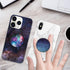 2 Pack Cell Phone Stand Foldable Expanding Phone Sockets Finger Grip Holder for Smartphone and Tablets - Nebula Galaxy+Glitter Blue...
