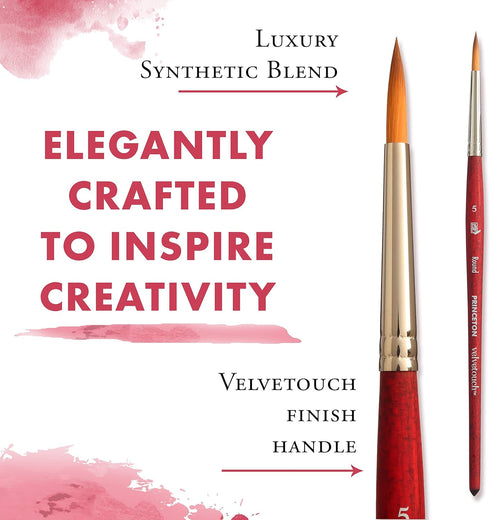 Princeton Velvetouch Paintbrush, Size 5, Scarlet...