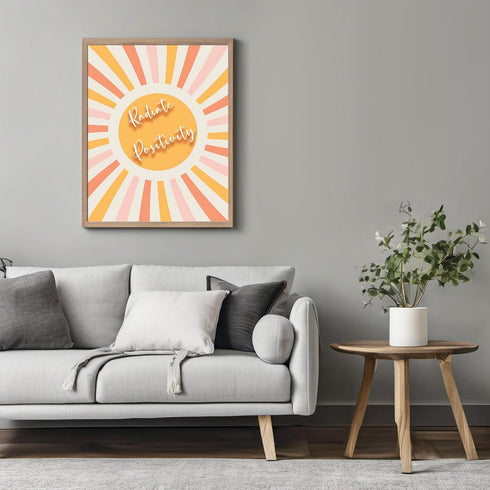 Posterizer 1 pcs-Radiate Positivity-Sunshine Poster-Kids Room Art-Motivational & Inspirational Art-Gift for Girls, Boys, Teens-School and classroo...