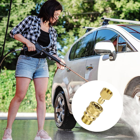 4pcs M22-15mm to 3/8in Pressure Washer Adapter Set, Power Washer Adapter to 3/8in Fast Connect & Quick Disconnect Pressure Washer Fast Connect Kit...