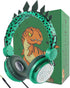 Kids Headphones,Dinosaurs Wired Headsets for Boys&Girls,Built-in Mic&On/Over Ear HD Stereo for Online Study/School/Tablet with Nylon Cable (Green)...