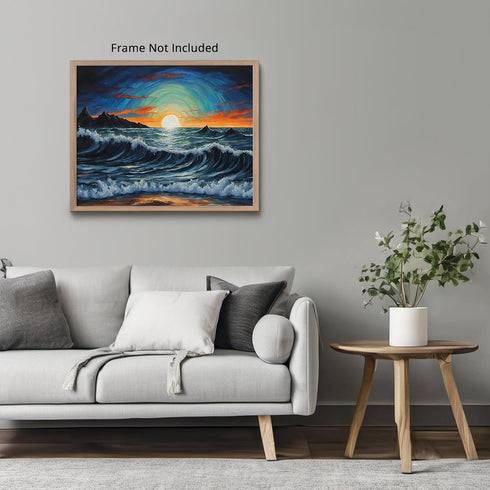 Posterizer 1 pcs- beach and the sea-abstract art 9-Landscape & Nature Art-Floral Botanical Art- Decor for Home & Office- unframed wall art...