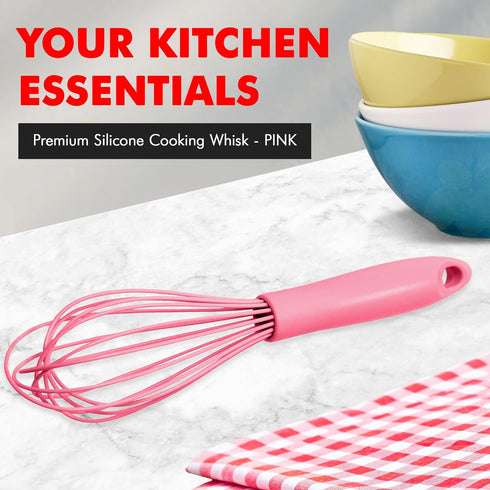 Chef Craft Premium Silicone Wire Cooking Whisk, 10.5 inch, Pink...