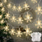 2 Pack Christmas Snowflakes String Lights Outdoor, 50LED 24FT Snowflake Decorative Xmas Lights Battery Operated, 8 Lighting Modes & Timer, Waterpr...