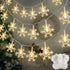 2 Pack Christmas Snowflakes String Lights Outdoor, 50LED 24FT Snowflake Decorative Xmas Lights Battery Operated, 8 Lighting Modes & Timer, Waterpr...