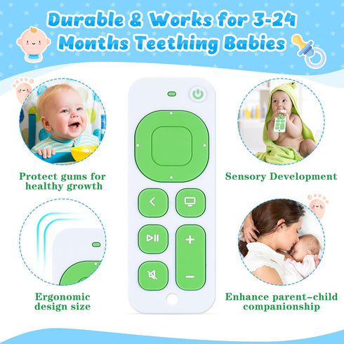 Maliton Silicone Baby Teething Toys for Infant Toddlers, Teething Toys for Babies 6-12 Months, Baby Gifts for Girl & Boy, Baby Remote Control Shap...