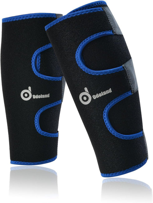 Odoland Calf Compression Sleeve Calf Brace for Calf Pain Relief Strain, Sprain, Tennis Leg and Calf Injury - Guard Leg and Adjustable Shin Splints...