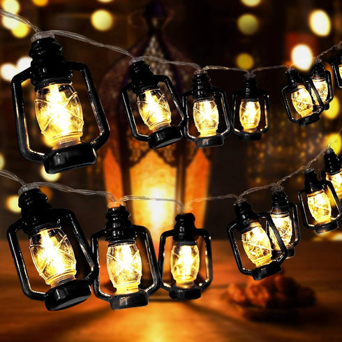AceList Camping Lantern String Light 30 LED Camping Lights Battery and USB Operated, Happy Camper Mini Kerosene Lamp Perfect for Camping Decoratio...