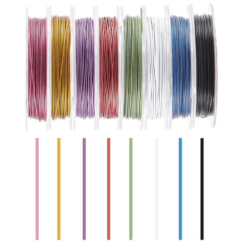 PH PandaHall 100 Yards Jewelry Wire 0.45mm Craft Wire 10 Colors Tiger Tail Wire Jewelry Beading Wire Craft Metal Wire with Spool for Jewelry Makin...