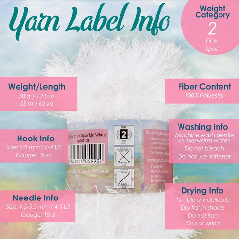 JubileeYarn Feather Whimsy Eyelash Yarn - 50g/Skein Fine Polyester Fur - Shades of Blue - 4 Skeins......