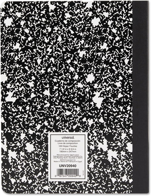 Composition Book, College Rule, 9 3/4 x 7 1/2, White, 100 Sheets...
