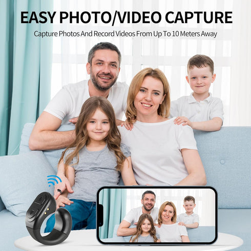 Upgrade TikTok Scrolling Ring, Remote Page Turner for Kindle App, TIK Tok Ring with Stand, Bluetooth Camera Remote Compatible with iPhone, Ipad, i...