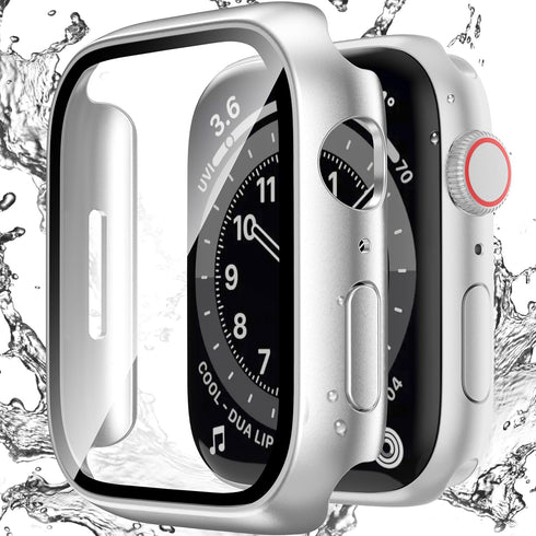 Compatible with Apple Watch Waterproof Case 40mm Series 6/5/4/SE with Tempered Glass Screen Protector, Full Coverage Bumper Cover for iWatch Case ...