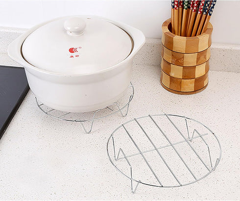 Steaming Rack, 2 Pack 7 Inch Round Food Grade Stainless Steel Steamer Plate for Food Steaming, Cooling and Roasting Cooking in Kitchen and Outdoor...