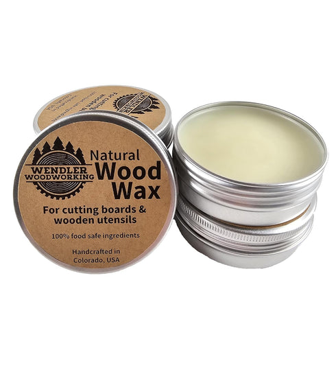 Natural Wood Wax for Cutting Boards, Wooden Utensils, Butcher Blocks, Wooden Surfaces - Made with Natural Beeswax and Mineral Oil, Handcrafted in ...