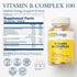 SOLARAY Vitamin B-Complex 100 mg, Healthy Energy, Blood Cell Formation & Nerve Impulse Transmission Support, 100 VegCaps (100 Count)...