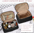 RAINSMORE Travel Makeup Bag Large Make Up Bag Waterproof Cosmetic Bag with Separate Brushes Slot Toiletry Bag for Women Portable Cosmetic Case Pou...