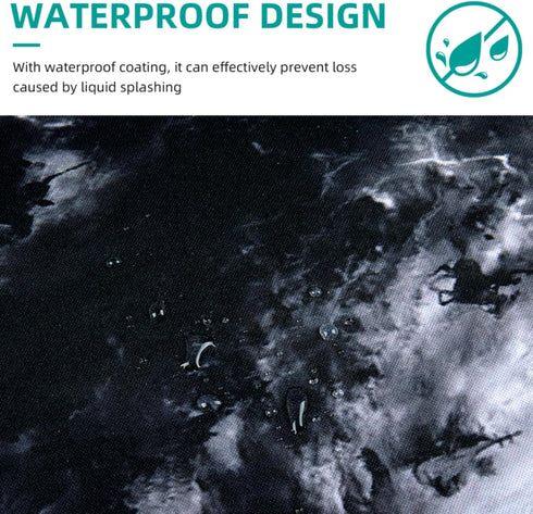 Black and White Large Gaming Mouse Pad for Desk, Desk Mat with Seamed Edges, Waterproof Desk Pad, Non-Slip Rubber Base, 31.5x11.8 Inch Keyboard Pa...