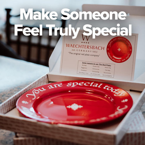 "You Are Special Today" Red Plate – Original Waechtersbach – Iconic Gift for Birthday, Graduation, Mother's Day & Milestones – German Ceramic Trad...