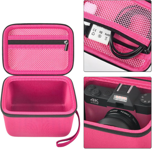 Vlogging Camera Case Compatible with Duluvulu/for TEBNGIHNM/for zheozeig/for Oiadek 4K Digital Cameras for Youtube. Vlog Camera Carrying Storage f...