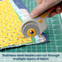 W.A. Portman Fabric Rotary Cutter with 15 Blades - 45mm Rolling Cutter with Safety Lock - Fabric Roller Cutter - Rotary Fabric Cutter Wheel - Fabr...