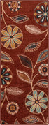 Maples Rugs Reggie Floral Runner Rug - Made in USA - Washable, Non Slip Indoor Carpet for Kitchen, Hallway, and Laundry Room, 1'8 x 5, Merlot...